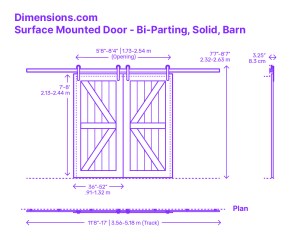 bathroom door ideas: double Bi-Parting barn door