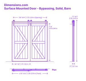 bathroom door ideas: double Bypassing barn door
