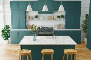 sage green cabinets with gold hardware