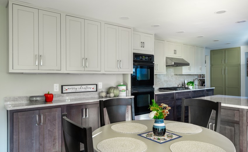 My Kitchen and Bath's recent kitchen remodeling project photos in Vienna, VA - Featuring Taj Mahal Quartzite Countertops and Backsplash