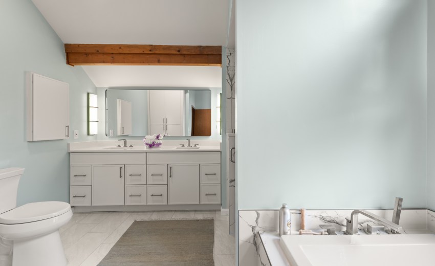 Green and White Bathroom Remodel in Sterling, VA - Completed by My Kitchen and Bath