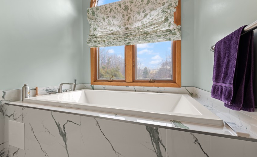 Green and White Bathroom Remodel in Sterling, VA - Completed by My Kitchen and Bath