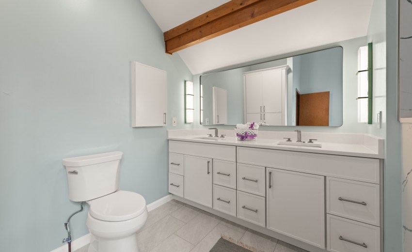 Green and White Bathroom Remodel in Sterling, VA - Completed by My Kitchen and Bath