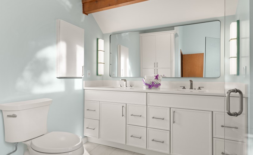 Green and White Bathroom Remodel in Sterling, VA - Completed by My Kitchen and Bath