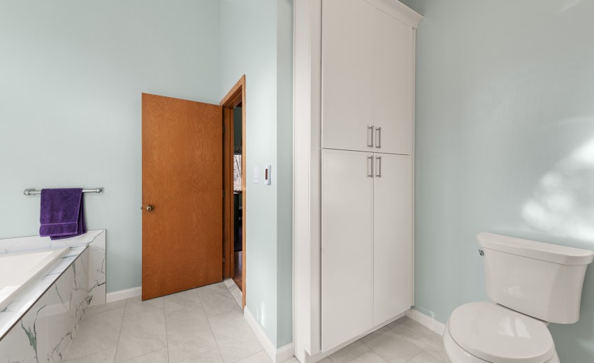 Green and White Bathroom Remodel in Sterling, VA - Completed by My Kitchen and Bath