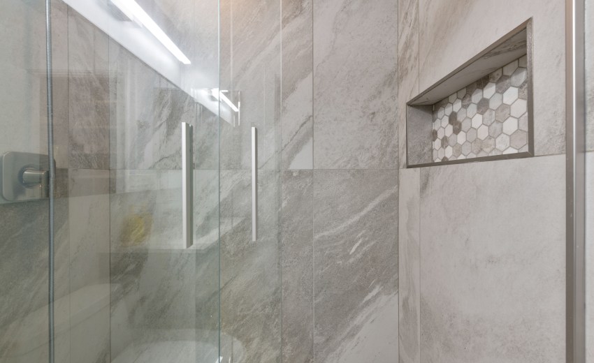bathroom remodel with floating vanity - My Kitchen and Bath's recent project in Washington D.C.