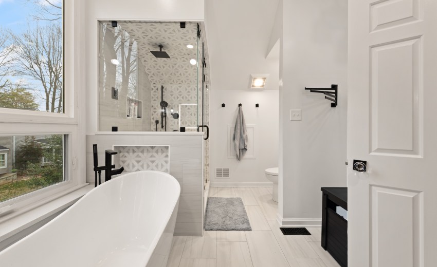 Custom Steam Shower Bathroom Remodel in Reston, VA - My Kitchen and Bath's recent bathroom remodel project.