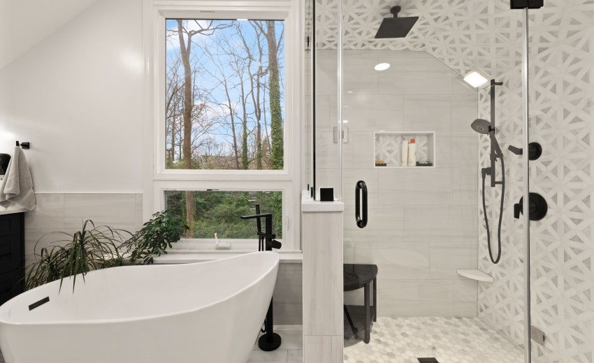 Custom Steam Shower Bathroom Remodel in Reston, VA - My Kitchen and Bath's recent bathroom remodel project.